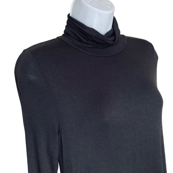 Lulus Black Sway Girl Sway Swing Turtleneck Mini Dress Long Sleeve Jersey Small - Picture 13 of 16